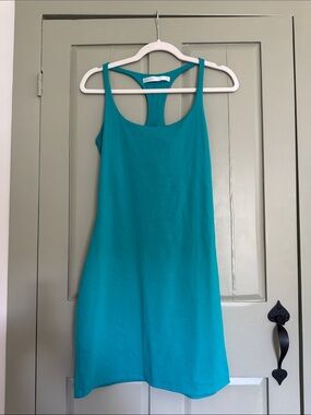 Susana Monaco Teal Racerback Tank Mini Dress